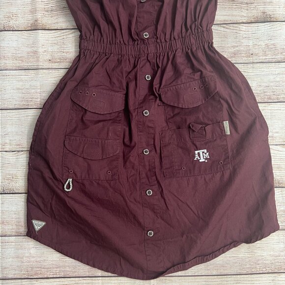 Columbia Texas A&M Aggies Dress Girls Small Maroon Fishing Outdoor PFG Style - Picture 15 of 16